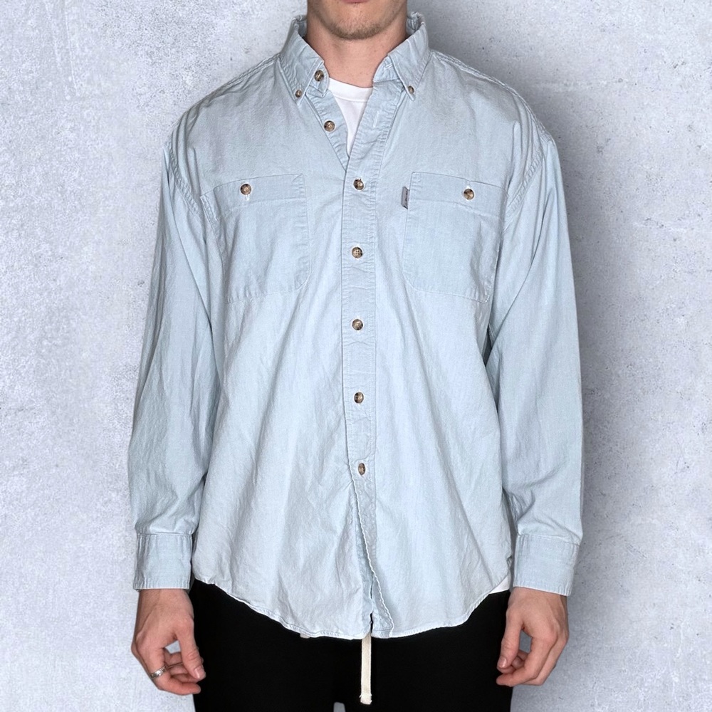 Carhartt Light Blue Button-Down Casual Shirt